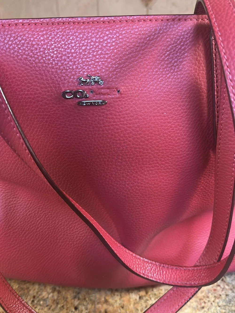Coach Pink Pebbled Leather Shoulder Tote